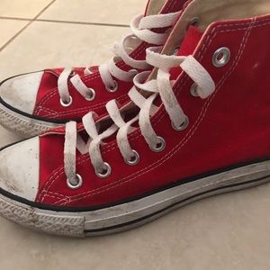 Red high-top converse